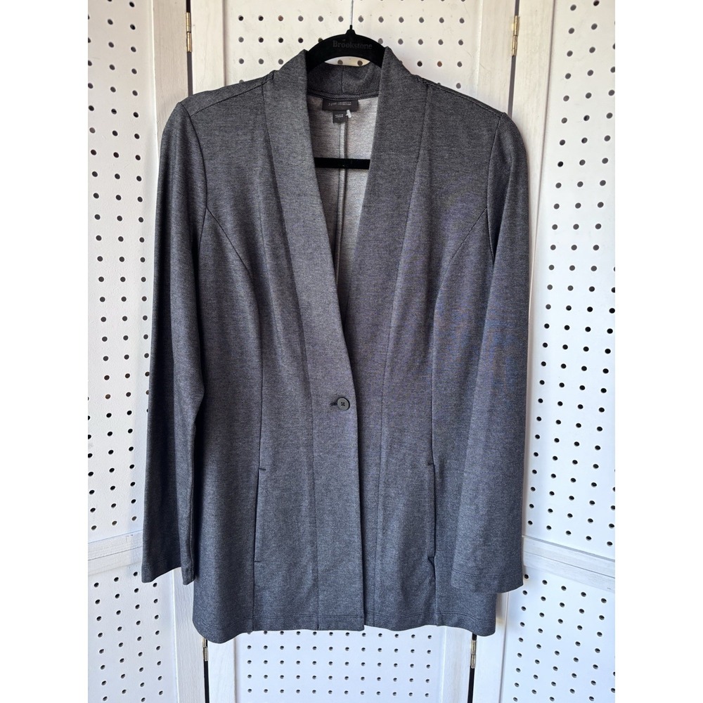 J. Jill Blazer Jacket Women's Small Black 1 Button Rayon Wearever Collection